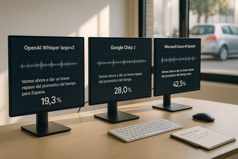 Los 5 mejores modelos de IA para transcribir audio en español ordenados por WER Los 5 mejores modelos de IA para transcribir audio en español ordenados por WER