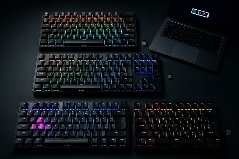 Top 5 teclados gaming mecánicos inalámbricos en 2026, ordenados por autonomía real con RGB encendido