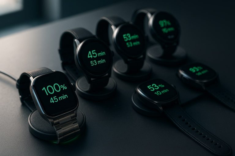 Top 6 smartwatches con carga inalámbrica más rápida en 2026, ordenados por minutos hasta el 100%